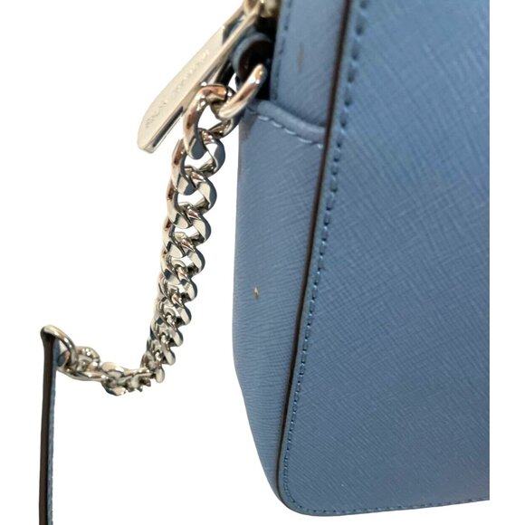 Authentic Michael Kors Saffiano Leather adjustable crossbody bag small Lt Blue - Picture 5 of 12